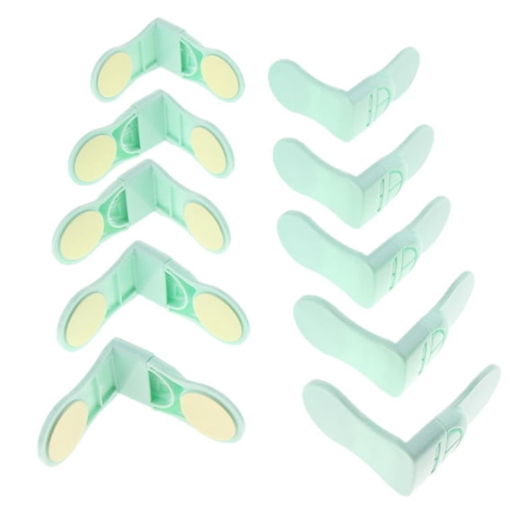 QSTDGVPW of 10 Plastic Baby Proofing Right Angle Safety Cabinets Green