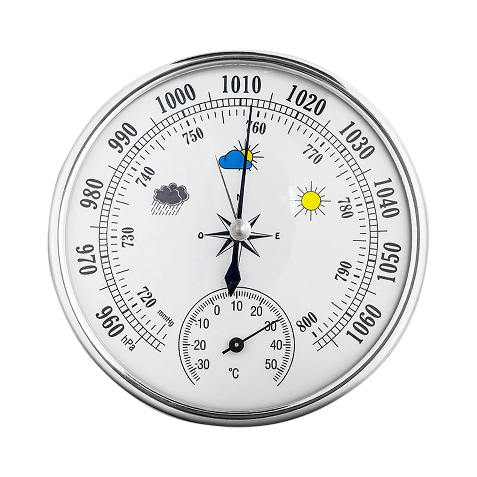 QSTDGVPW with Dial And Thermometer for Fishing Boats, Portable, 2-in-1, Mechanical Clock Movement, , Wall Decoration for Indoor And Outdoor Use