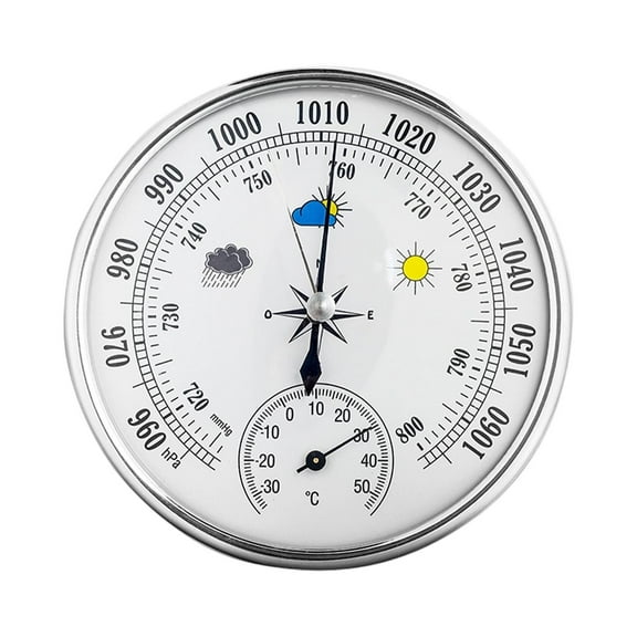 QSTDGVPW with Dial And Thermometer for Fishing Boats, Portable, 2-in-1, Mechanical Clock Movement, , Wall Decoration for Indoor And Outdoor Use