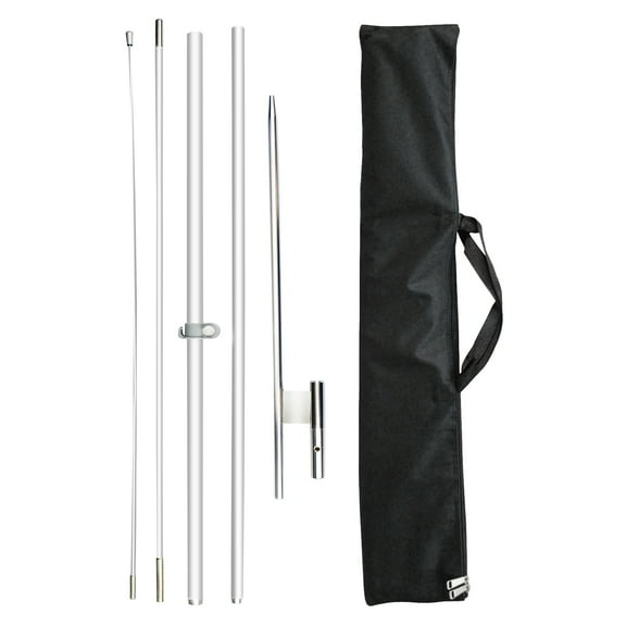 QSUM 11FT Advertising Feather Flag Pole Kit, Windless Business Sign FlagPole with Ground Spike,Aluminum Alloy Pole Set,1 PCS