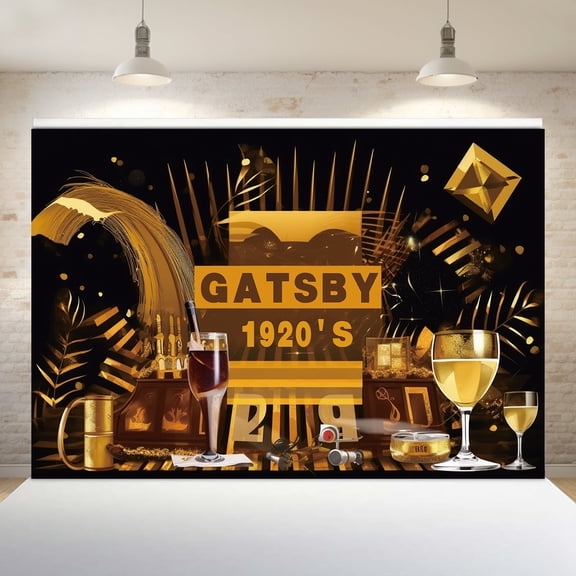 QSUM 20s Retro Themed Wallpaper - 100cm/39" x 150cm/59" - Use as a gift, photography, birthday event or holiday decoration, celebration (popular)