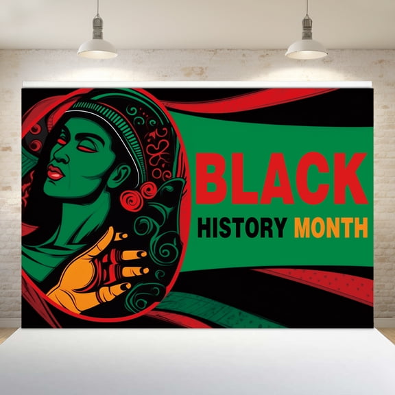 QSUM Black History Month themed wallpaper - 100cm/39inch x 150cm/59inch - Use as gifts, photography, birthday events or holiday decorations, celebrations (popular)