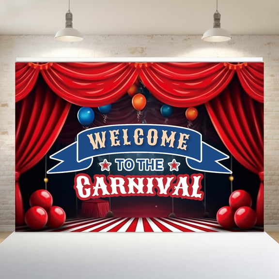 QSUM Carnival Party Wallpaper - 100cm/39" x 150cm/59" - Use as a gift, photography, birthday event or holiday decoration, celebration (popular)