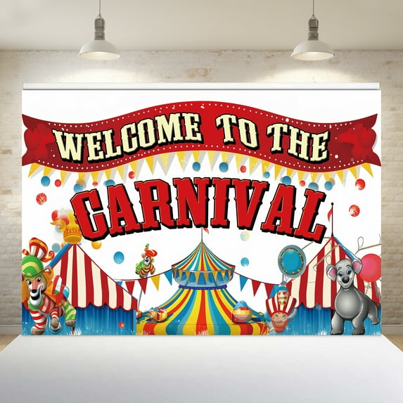 QSUM Carnival Party Wallpaper - 100cm/39" x 150cm/59" - Use as a gift, photography, birthday event or holiday decoration, celebration (popular)
