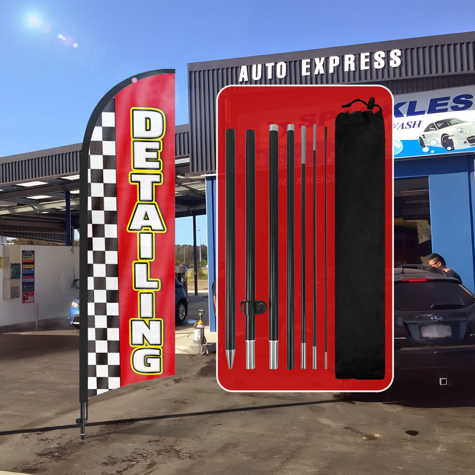 QSUM Detailing Sign Feather Flag with