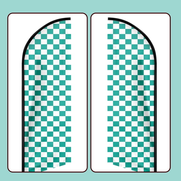 QSUM Green grid Sign Feather Flag,8FT Green grid outdoor advertising flag, Green grid Business Sign,Green grid Swooper FlagFLAG ONLY