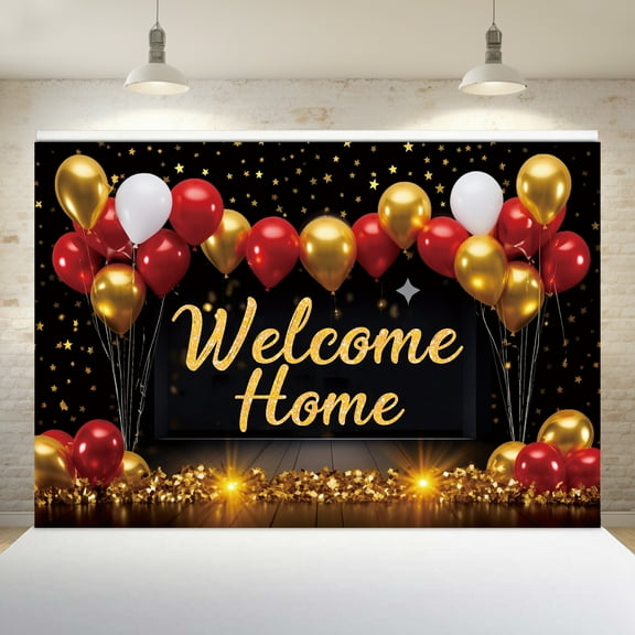 QSUM Housewarming Theme Wallpaper Backdrop - 100cm/39" x 150cm/59" - Use as a gift, photography, birthday event or holiday decoration, celebration (popular)