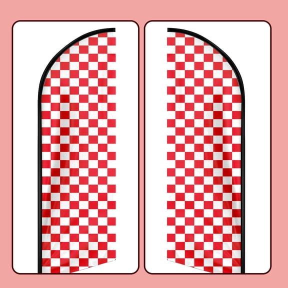 QSUM Red Sign Feather Flag,8FT Red outdoor advertising flag, Red Business Sign,Red Swooper FlagFLAG ONLY