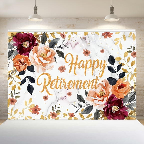QSUM Retirement Party Theme Wallpaper - 100cm/39" x 150cm/59" - Can be used as a gift, photography, birthday event or festival decoration, celebration (Popular)