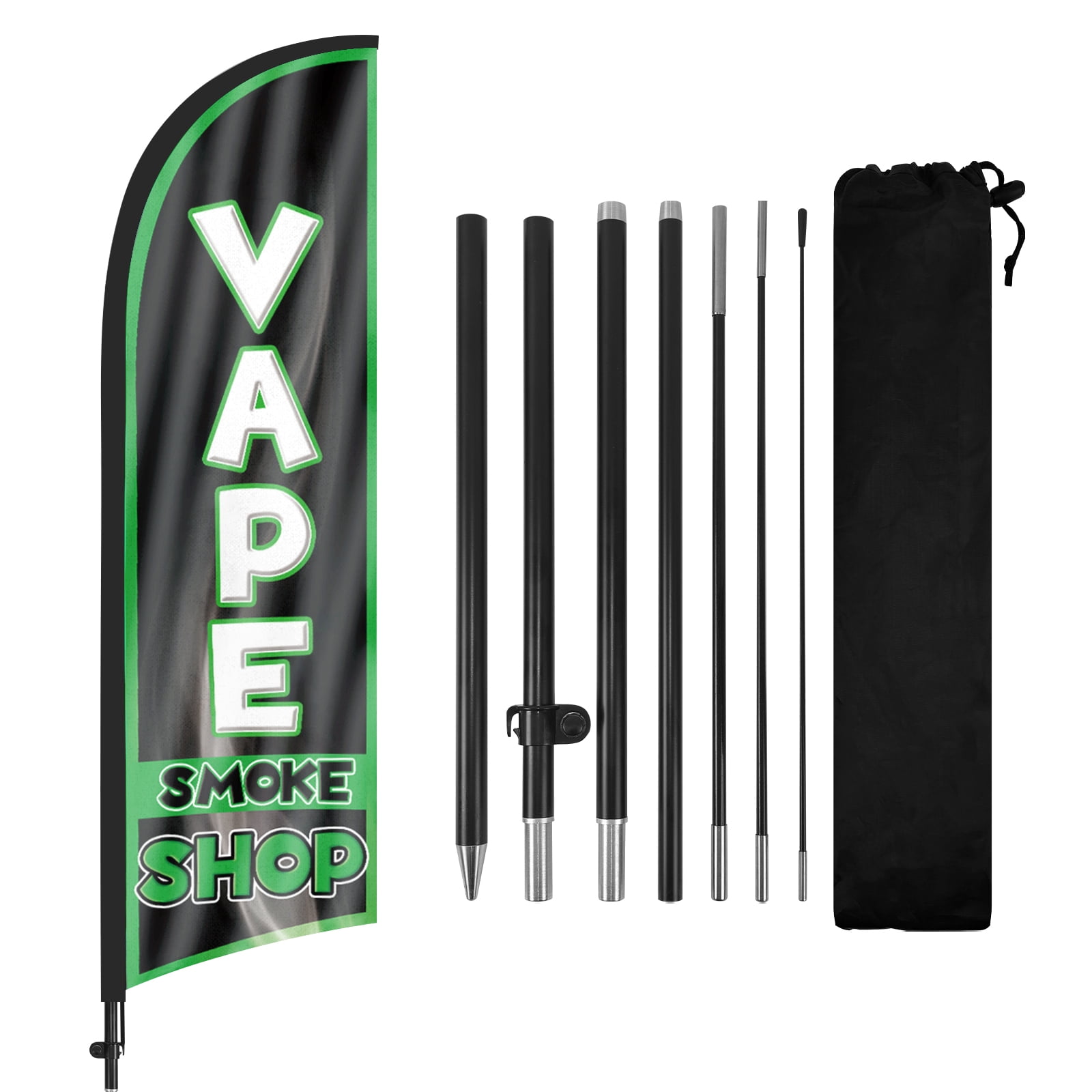 Qsum Smoke Shop Feather Flag, 7FT Windless Flagpole Kit, Durable ...