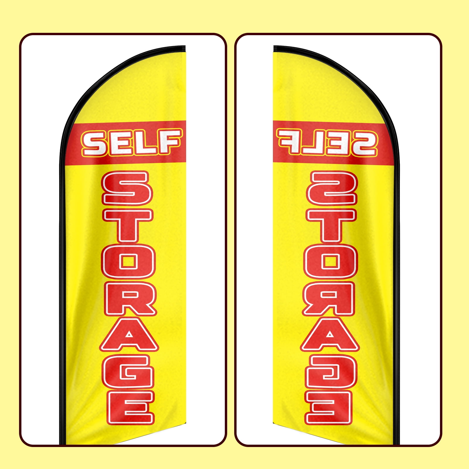 QSUM self storage Sign Feather Flag,8ft self storage Outdoor Advertising Flag, self storage Business Sign,self storage Swooper Flag（Flag Only）