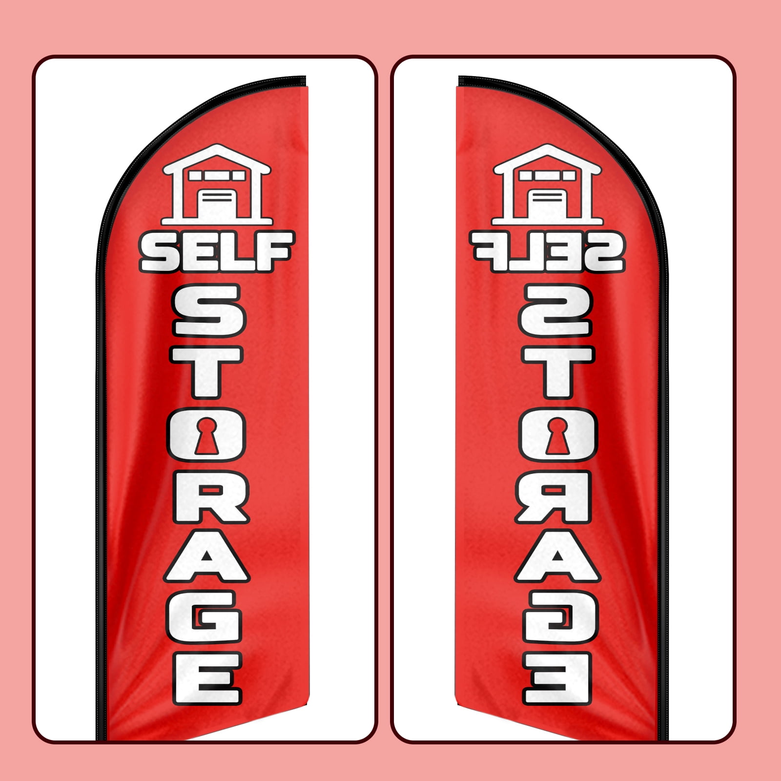 QSUM self storage Sign Feather Flag,8ft self storage Outdoor Advertising Flag, self storage Business Sign,self storage Swooper Flag（Flag Only）