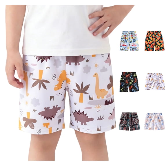 QSXADF Boys Girls Casual Shorts Unisex Kids Graphic Print Beach Shorts Quickly-Drying Fabric Elastic Waist Kids Shorts