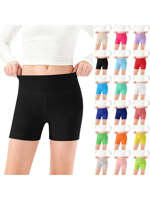 Girls Athletic Shorts Kids Yoga Dance Biker Shorts Girls' Yoga Shorts Kids Dance Gymnastics Bottoms High Waisted Stretch Activewear Shorts For Children Kids Shorts
