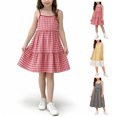 thumbnail image 1 of QSXADF Girls' Long Maxi Dress Beach Dress Children's Plaid Sleeveless Dress For Summer Leisure And Comfortable able For Both Adults And Girls Summer Outfits, 1 of 7