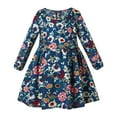 thumbnail image 1 of QSXADF Girls Long Sleeve Dress Toddler Casual Midi Dress Graphic Princess Long Sleeves Round-Neck Knee-Length Princess Everyday Girl's Dresses Toddler Girls Outfits, 1 of 2