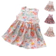 thumbnail image 1 of QSXADF Girls' Summer Casual Floral Dress Summer Toddler Baby Sleeveless Dress Graphic Print Children's Clothing Summer Outfits, 1 of 5