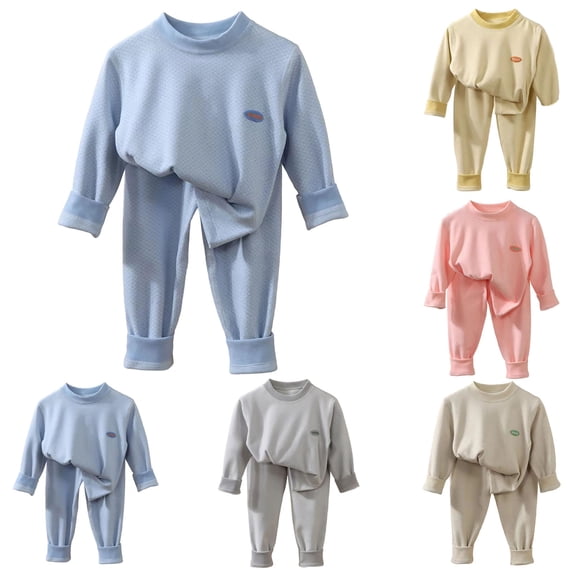 QSXADF Kid's Fall/Winter Fuzzy Casual Fleece Set Graphic Long Sleeve Tight Letter Thermal Top Pant 2 Piece Set For Home Wear Children Clothing Set