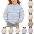 thumbnail image 1 of QSXADF Kids Quilted Jackets Warm Snap Button Puffer Coat Printed Lightweightful Padded Jacket Long Sleeve Snap Button Closure Quilted Inner Wear Layering Fall Winter Coat for Children, 1 of 6