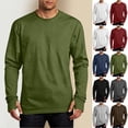 thumbnail image 1 of QSXADF Long Sleeve Workout Shirts for Men Athletic Tees Thumbhole Solid Lightweightful Crew Neck Long Sleeve Base Layer Athletic Top Men's Fall Winter Tops, 1 of 6