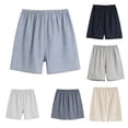 thumbnail image 1 of QSXADF Men Pajama Shorts Summer Sleep Bottoms Striped Cotton Linen Breathable Soft Comfortable Daily For Men Shorts Home Sleepwear Men's Loungewear, 1 of 3
