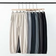 thumbnail image 1 of QSXADF Men's Casual Jogger Pants Loose Drawstring Pants Elastic Waist and Convenient Pockets for Relaxed Days Men Casual Trousers, 1 of 5