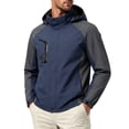 thumbnail image 1 of QSXADF Men's Full Zip Up Jacket Windproof Long Sleeve Hooded Lightweightful Fall Hiking Outdoor Coat, 1 of 4
