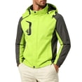 thumbnail image 1 of QSXADF Men's Full Zip Up Jacket Windproof Long Sleeve Hooded Lightweightful Fall Hiking Outdoor Coat, 1 of 5