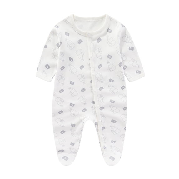QSXADF Newborn Bodysuits Infant Girls Rompers Bear Graphic Long Sleeve Pant Romper Button Neck Summer Infants Outfits