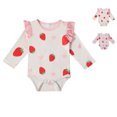thumbnail image 1 of QSXADF Newborn Bodysuits Infant Girls Rompers Girl Baby Girl Strawberries Printing Long Sleeve Bodysuits Crawler Clothing, 1 of 7