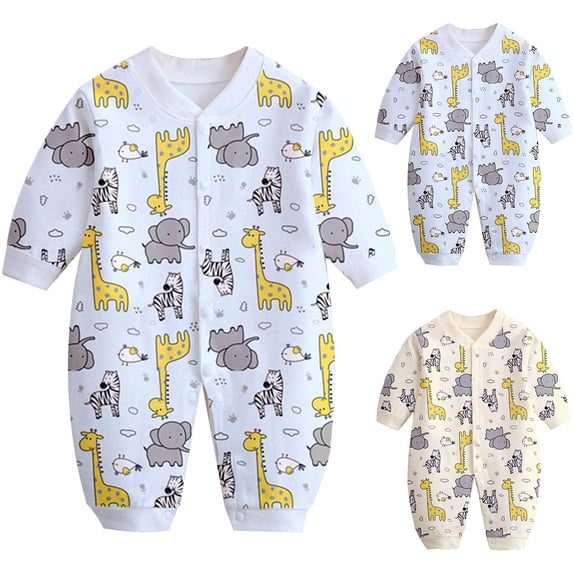 QSXADF Newborn Bodysuits Infant Girls Rompers Graphic Long Pants 1 Piece Button Closure Summer Kids Outfits