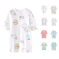thumbnail image 1 of QSXADF Newborn Bodysuits Infant Girls Rompers Graphic Long Relaxed Front Opening Summer Kids Outfits, 1 of 4