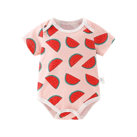 QSXADF Newborn Bodysuits Infant Girls Rompers Graphic Print Summer Soft Fabric Romper Infant Outfits