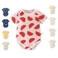 thumbnail image 1 of QSXADF Newborn Bodysuits Infant Girls Rompers Graphic Short Sleeve Bodysuits Comfortable Summer Kids Outfits, 1 of 5