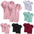 thumbnail image 1 of QSXADF Pajama Tops For Women Sleep Shirt Pajama Shirt 2PC Solid Round Short-Sleeve Nightgown Padded Cups Women Summer Pajamas Soft Loungewear, 1 of 6