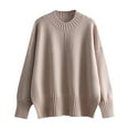thumbnail image 1 of QSXADF Pullover Sweaters for Women Crewneck Side Slit Hem Knit Tops, 1 of 6