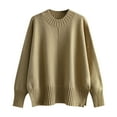 thumbnail image 1 of QSXADF Pullover Sweaters for Women Crewneck Side Slit Hem Knit Tops, 1 of 2