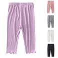 thumbnail image 1 of QSXADF Toddler Girls Stretchy Legging UnderPants Girls Legging Style Soft Stretchy Fabric Capris Pants Summer Solid Color Everyday Wear Children's Trousers, 1 of 3