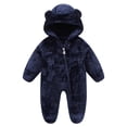 thumbnail image 1 of QSXADF Toddler Snowsuit Romper Winter Fleece Warm Onesie Soft Graphic Zip Up Hooded Long Sleeve Lined Toddlers Warm Romper Little Kid's Jumpsuits, 1 of 3