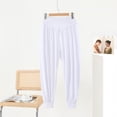 thumbnail image 1 of QSXADF Women Jogger Pajama Pants Long Lounges Bottoms Solid Color Loose Elastic Waist Plus Size Breathable For Women Pants Home Sleepwear Ladies Loungewear, 1 of 5