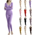 thumbnail image 1 of QSXADF Women Thermal Underwears Set Winter Base Layer Set Seamless Thermal Crewneck Long Sleeve Underwears Set for Women Winter Warm Base Layer Women Homewear Fall Winter Clothing Set, 1 of 6