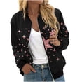 thumbnail image 1 of QSXADF Women's Casual Jacket Star Graphic Zip Up with Pockets For Fall and Winter, 1 of 4
