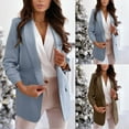 thumbnail image 1 of QSXADF Women's Long Sleeve Work Office Blazer Jacket Long Sleeve Solid Lapel Blazer Jacket Office Business Tailored Women's Coats, 1 of 6