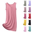 thumbnail image 1 of QSXADF Women's Nightgowns Sleep Shirts Sleepwear Dress Nightdress Solid Sleeveless Tank Dress Knee Length Lightweight Women Summer Pajamas Soft Loungewear, 1 of 5