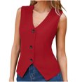 thumbnail image 1 of QSXADF Women's Sleeveless Blazer Vests Button Closure V Neck Hoodless Solid Fall Casual Ladies Outdoor Jacket, 1 of 2