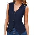 thumbnail image 1 of QSXADF Women's Sleeveless Blazer Vests Button Closure V Neck Hoodless Solid Fall Casual Ladies Outdoor Jacket, 1 of 2