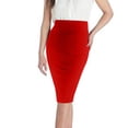 thumbnail image 1 of QSXADF Womens Bodycon Skirt High Elastic Stretchy Skirts Solid Color Casual Knee Length Side Split Comfortable Versatile Women's Skirts Vacation Skirt, 1 of 4