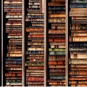Bookworm - 30446-J - Book Shelves Stripe - Qt Fabrics