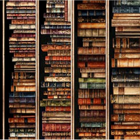 Bookworm - 30446-J - Book Shelves Stripe - Qt Fabrics