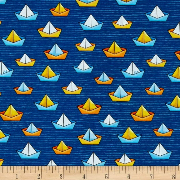 QT Fabrics Quackers Sailboats Cotton fabric by the Yard